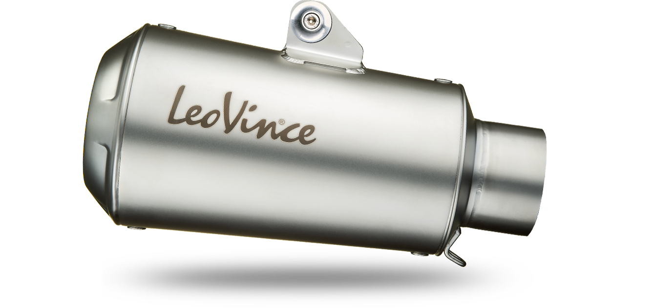 Leo Vince 15203B LV-10 Slip-On - Stainless Tailpipe/Black Muffler/Stainless  Steel End Cap 