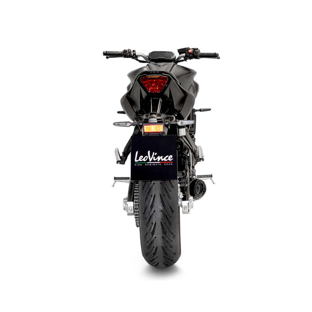 Leovince LV One Evo Black Edition Yamaha Ref:14228eb Homologated Stainless Steel&carbon Slash Cut Full Line System Silver
