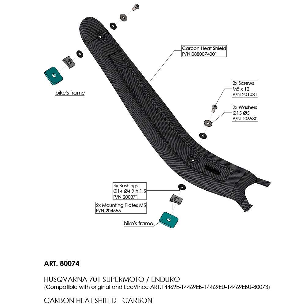 HEAT SHIELD for Husqvarna 701 Enduro R 2025 - 2026 | LeoVince