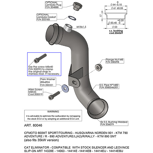 TUBE SUPPRESSEUR DE CATALYSEUR