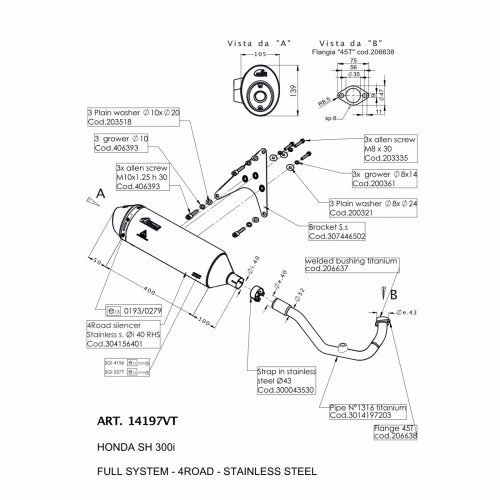 4ROAD BRUSHED TITANIUM HEADER