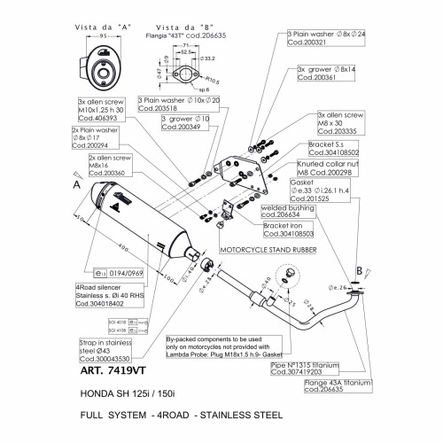 4ROAD BRUSHED TITANIUM HEADER
