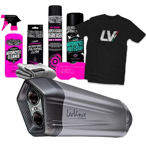 Free LeoVince T-Shirt with LeoVince & Muc-Off Cleaning and Protecting Kit