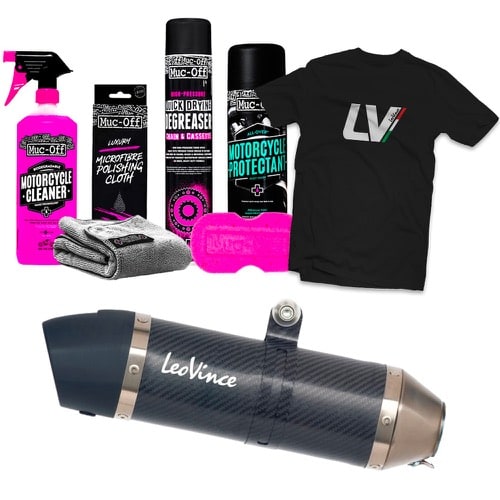 Free LeoVince T-Shirt with LeoVince & Muc-Off Cleaning and Protecting Kit