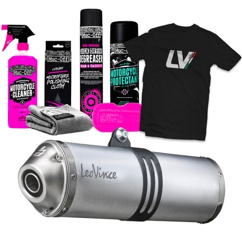 Free LeoVince T-Shirt with LeoVince & Muc-Off Cleaning and Protecting Kit