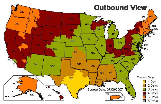 UPS shipping times